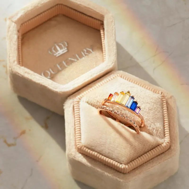 Spring And Summer Fashion Rainbow Micro Diamond Ring