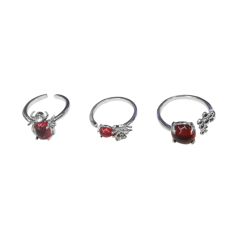 Ruby Butterfly Flower Ring Combination Starscream European Style