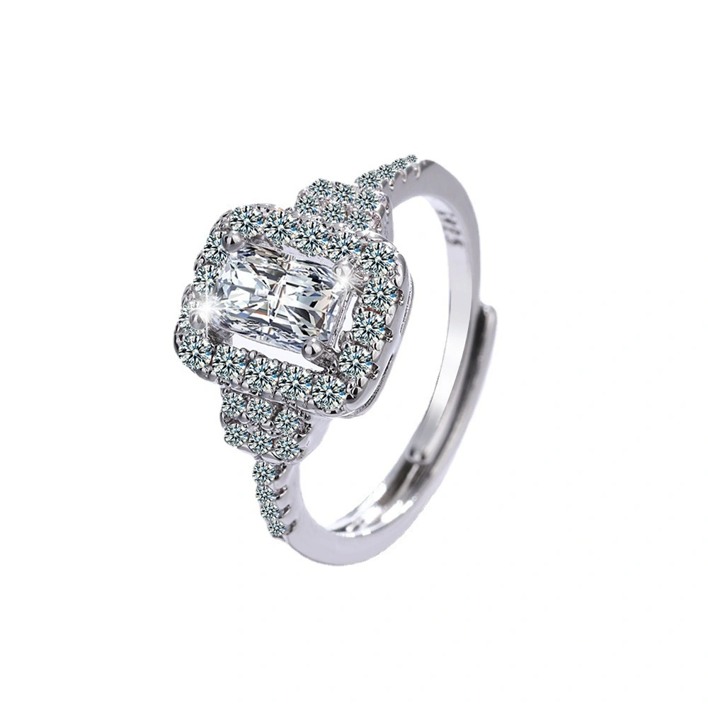 Women's Round Zirconium Diamond Wide Face Women's Ring