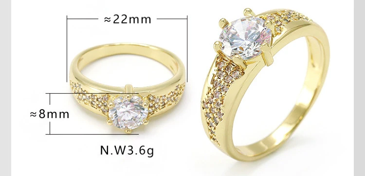 Popular Zircon Ring European And American Style Atmospheric Fashion Ring