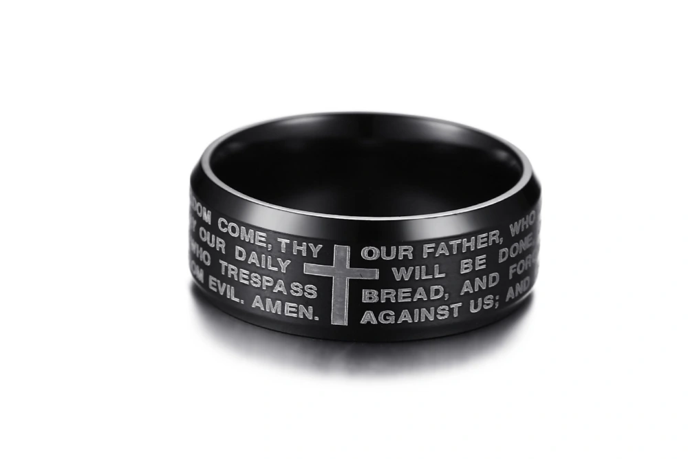 Fashion Titanium Steel Men's Lord's Prayer Ring