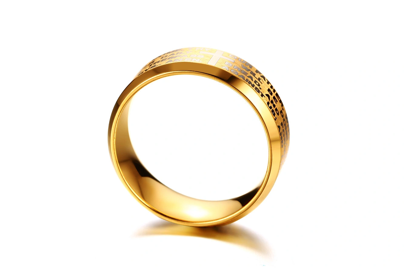 Fashion Titanium Steel Men's Lord's Prayer Ring