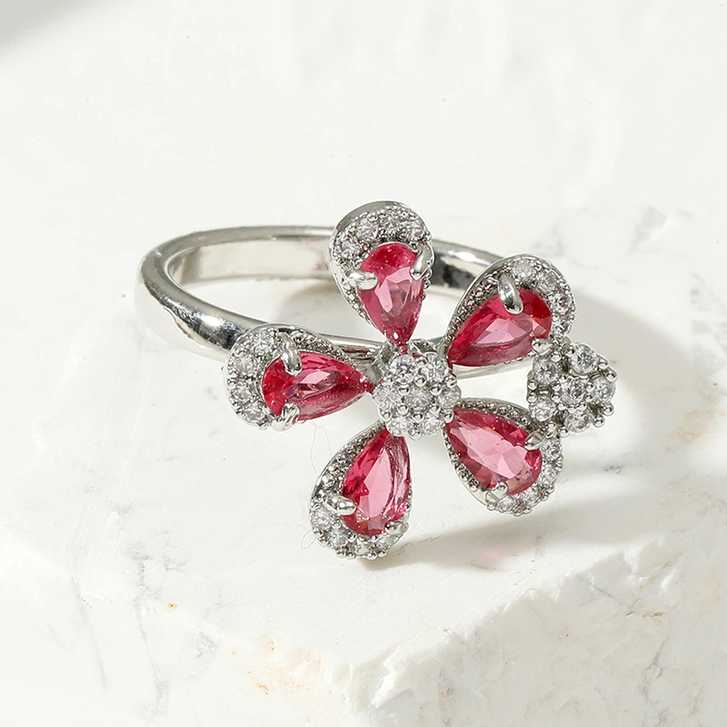 Personality Ring Couple Creative Crystal Red Female