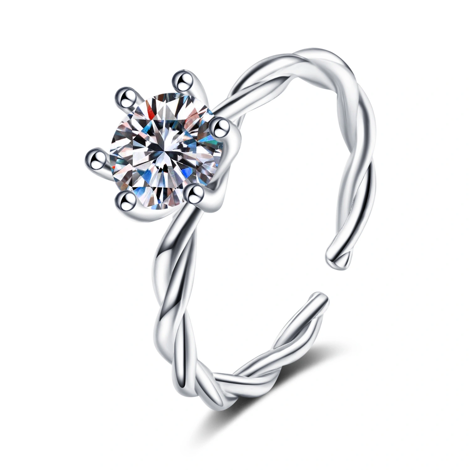 Fashion Diamond-studded Twist Vine Ring Women