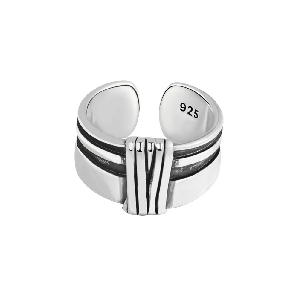 Face Personality Trendy Thai Silver Ring Net Celebrity Ring Girl