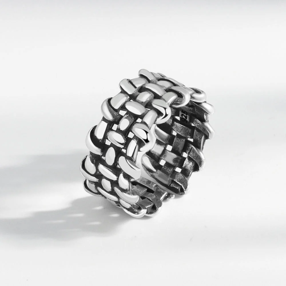 Woven Twist Ring Wide Openwork  Ring