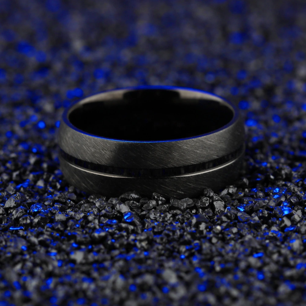 Classic Atmospheric Men's Ring Black Titanium Steel Ring