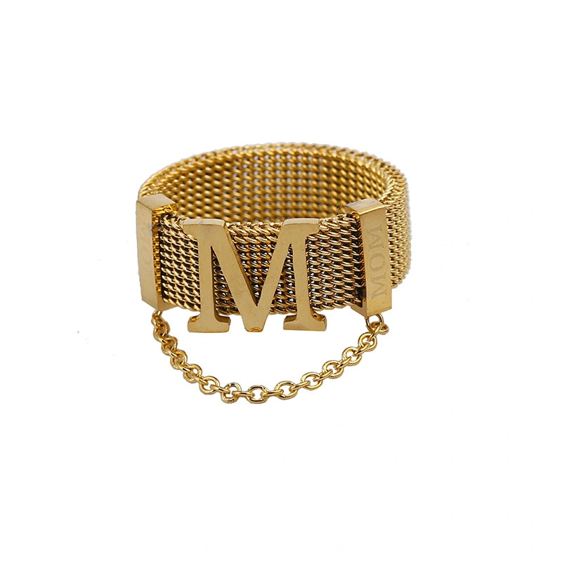 Letter M Ring Titanium Steel Does Not Fade, All-match Fashion