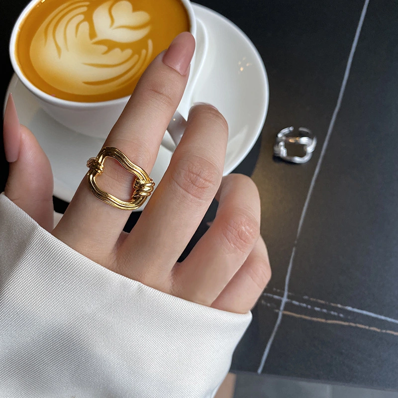 Fashion Retro Square Ring Female Ins Tide