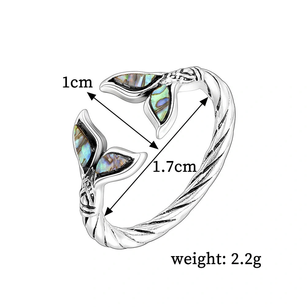 Mermaid Tail Adjustable Alloy Ring European And American Fashion Style