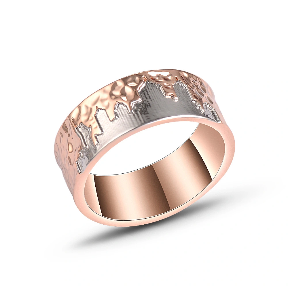 European And American New Double-color Plated Creative Ring