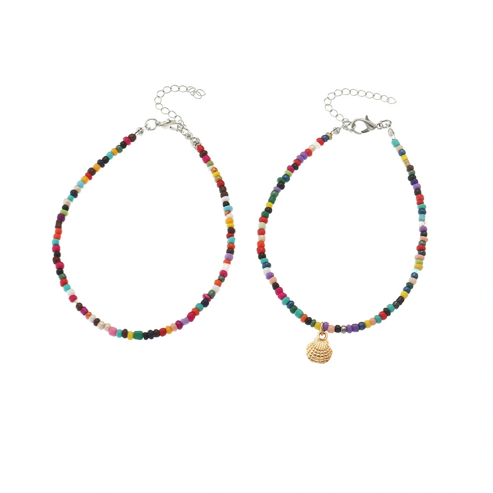 Bohemian Ethnic Style Colored Rice Bead Anklet