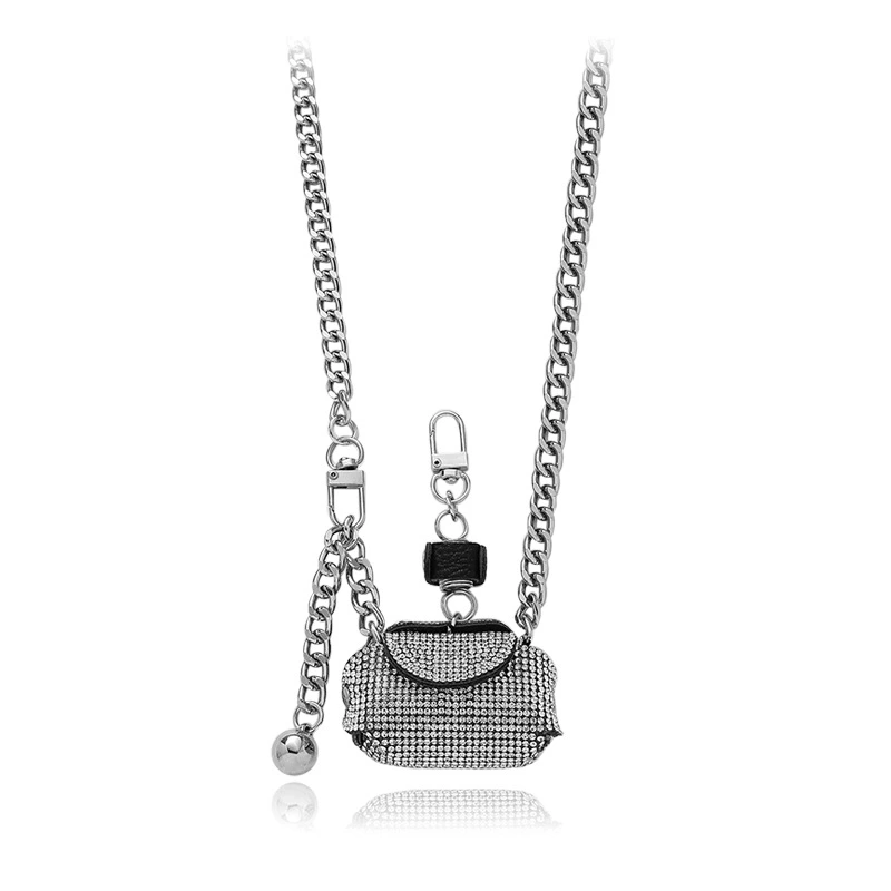 Fashion Rhinestone Bag Pearl Waist Chain