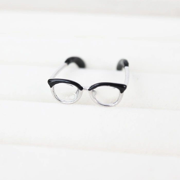 Eyeglass-shaped Opening Adjustable Enamel Painting Ring