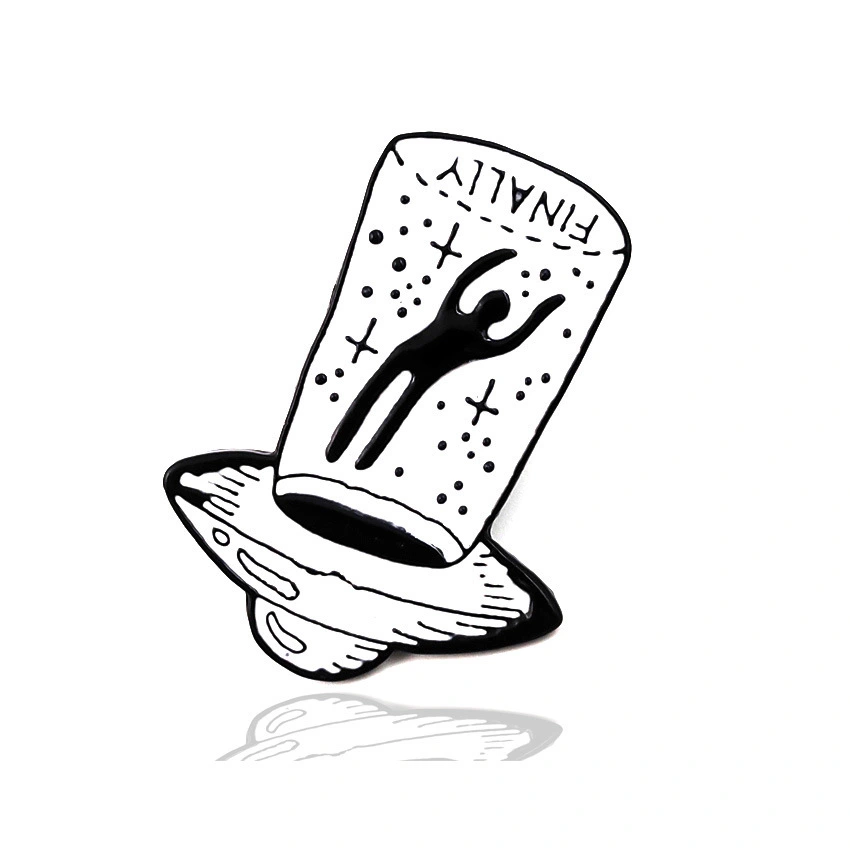 Creative New Product Alien UFO Dripping Oil Cartoon Brooch Badge