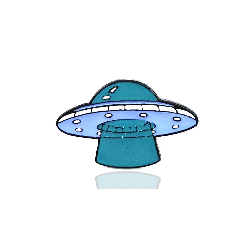 Creative New Product Alien UFO Dripping Oil Cartoon Brooch Badge