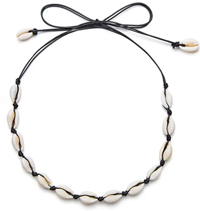 Bohemian Hawaiian Shell Necklace Braided Necklace