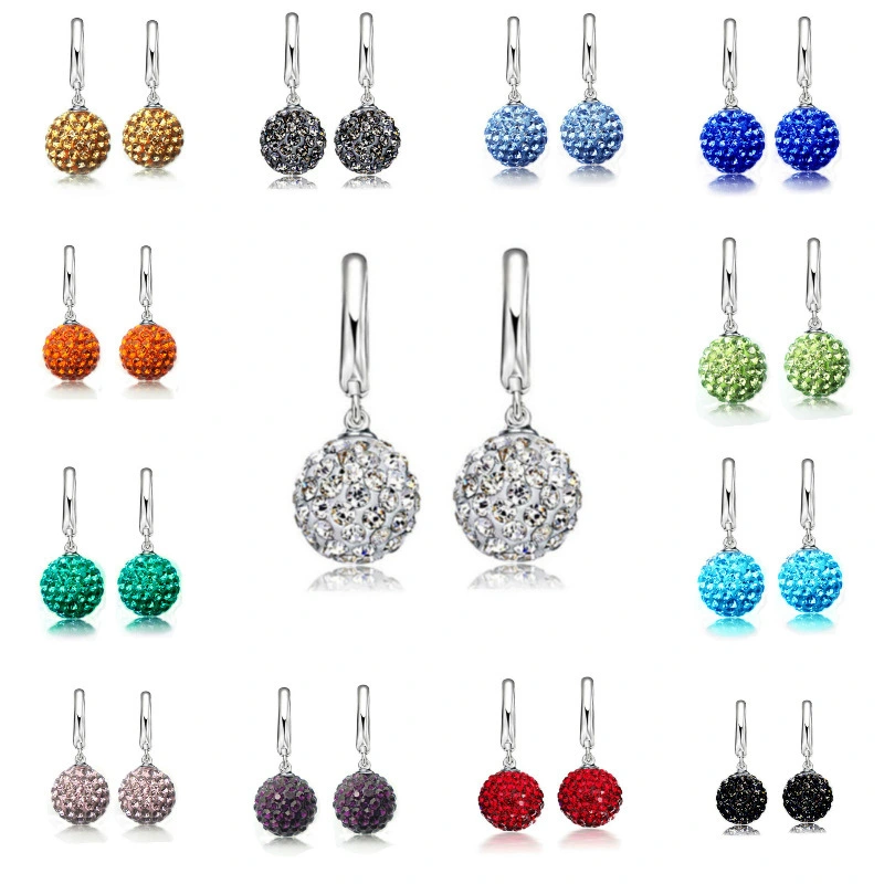 Full Diamond Diamond Ball Earrings Women Simple Long Tassel Earrings