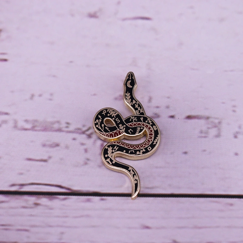 Floral Snake Lapel Pin Reptile Badge