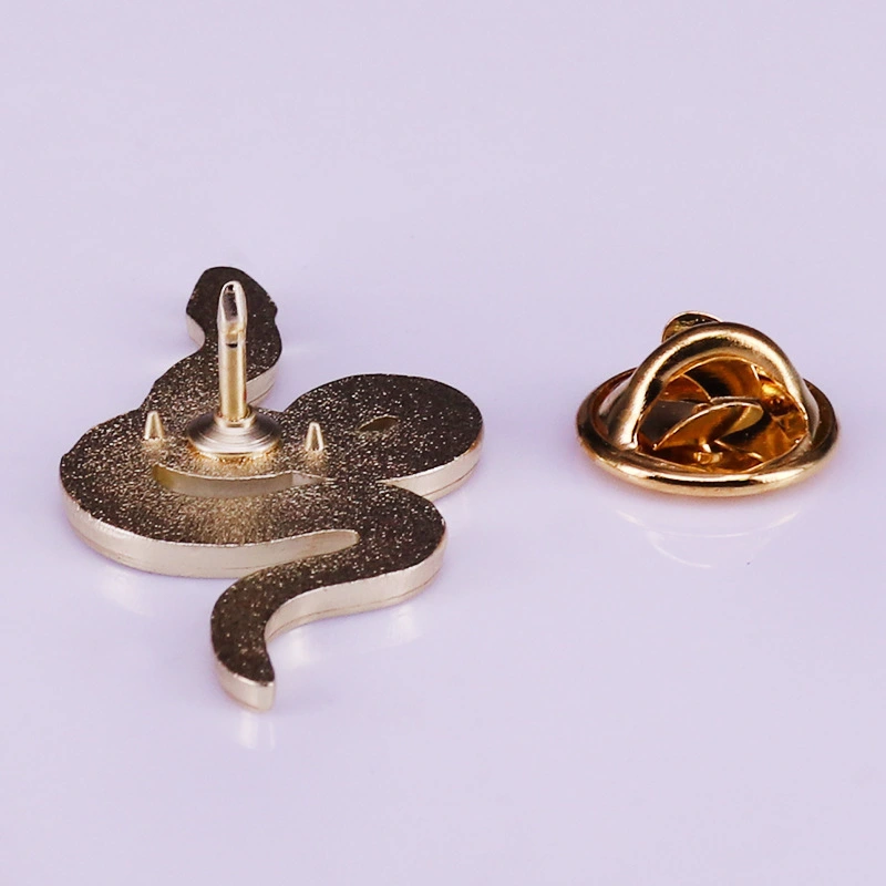 Floral Snake Lapel Pin Reptile Badge