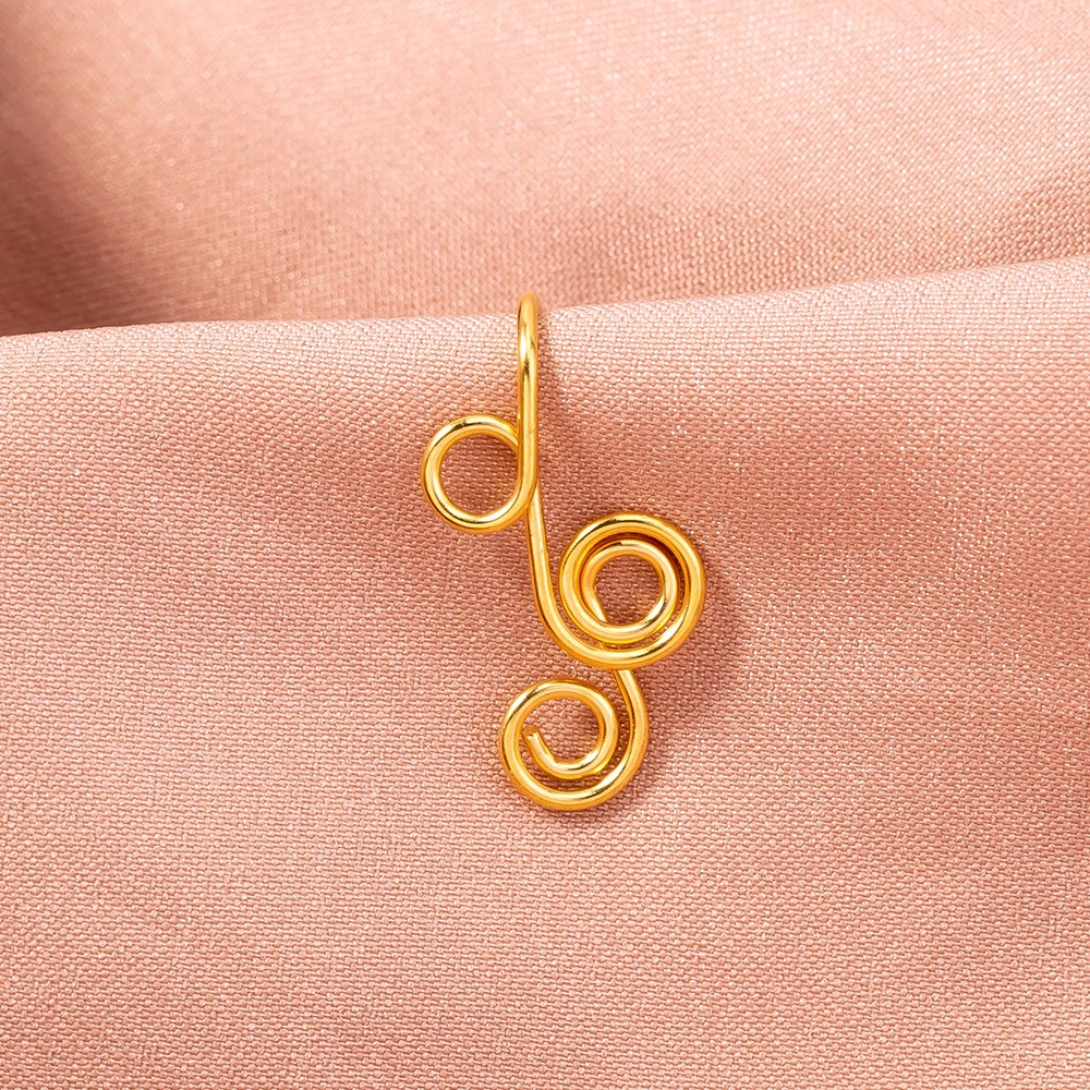 Fake Piercing Nose Nails, Exaggerated Hand-wound Piercing-free Nose Clip