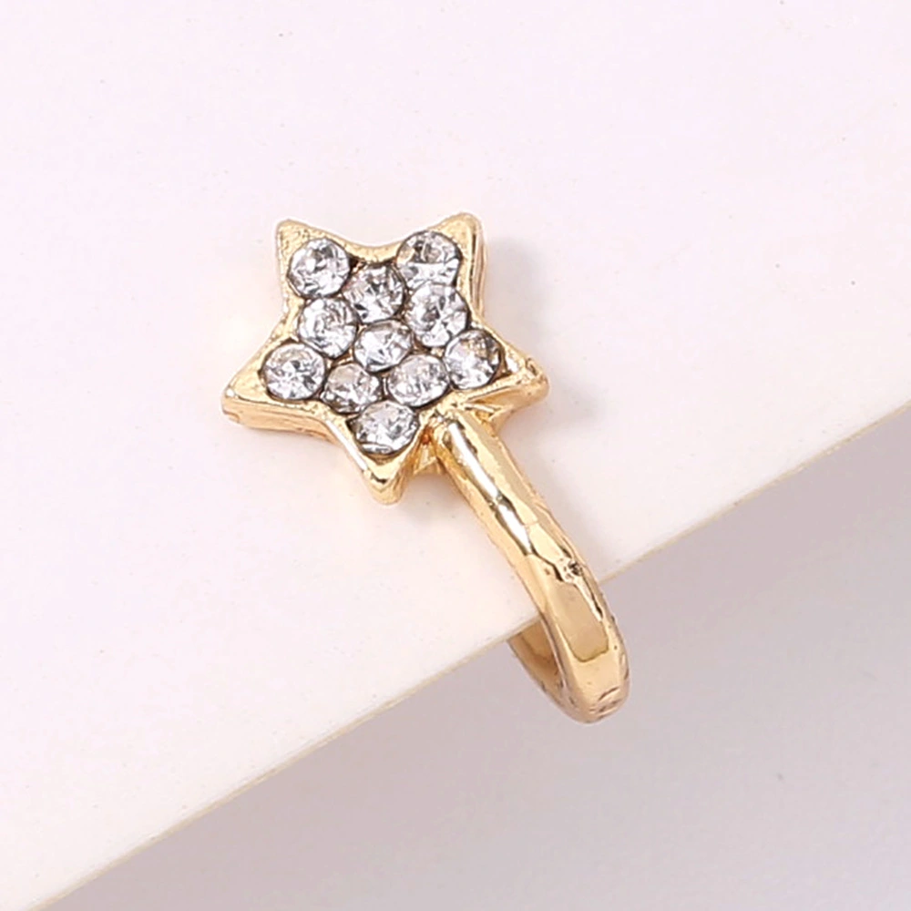 Pentagram Nose  Exaggerated Piercing Fake Nose Ring Niche