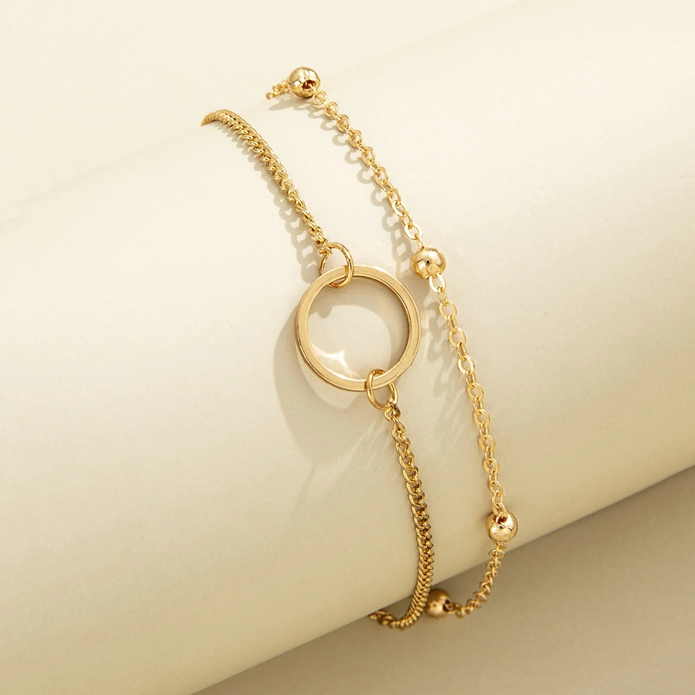 Temperament Simple Style Double Metal Circle