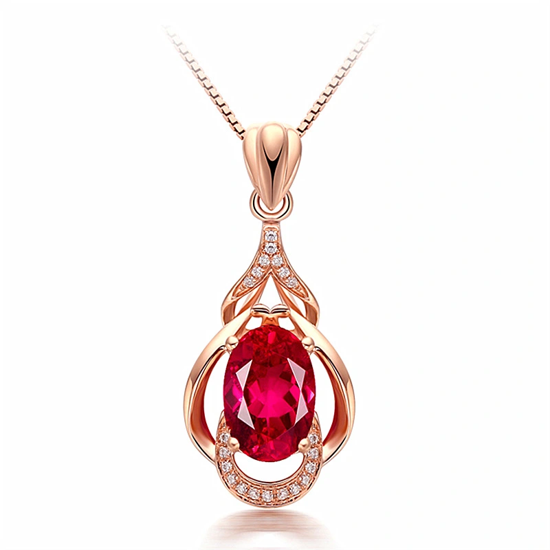 Pigeon Blood Red Tourmaline Pendant Color Gem Pendant Necklace