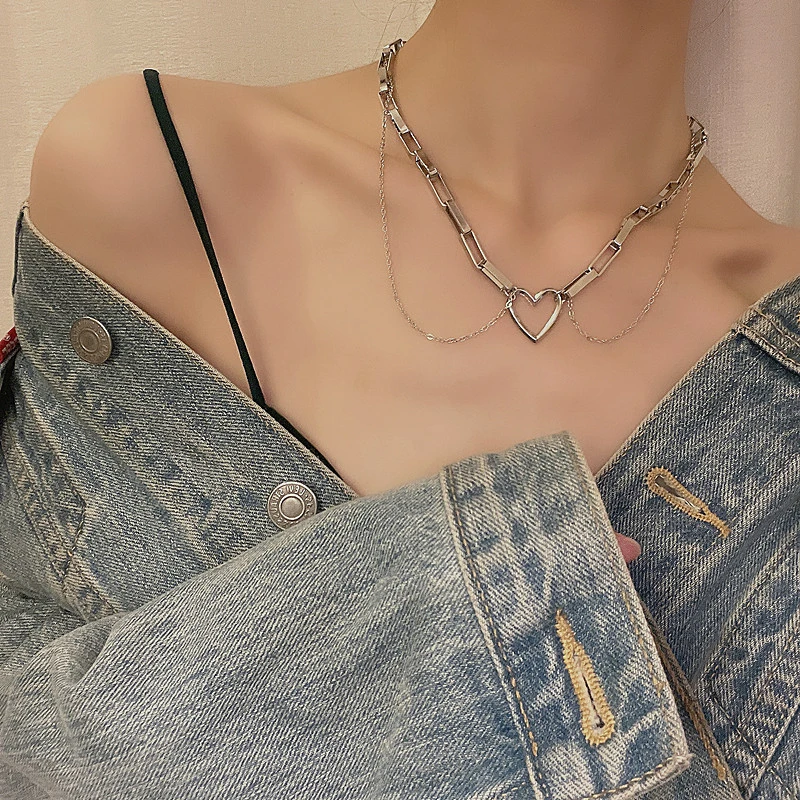  New Net Red Ins Wind Double Clavicle Chain Female