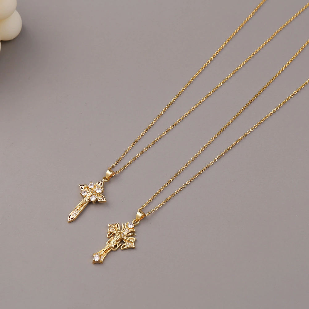 Simple Jesus Cross Pendant Geometric Exaggerated Trend Necklace