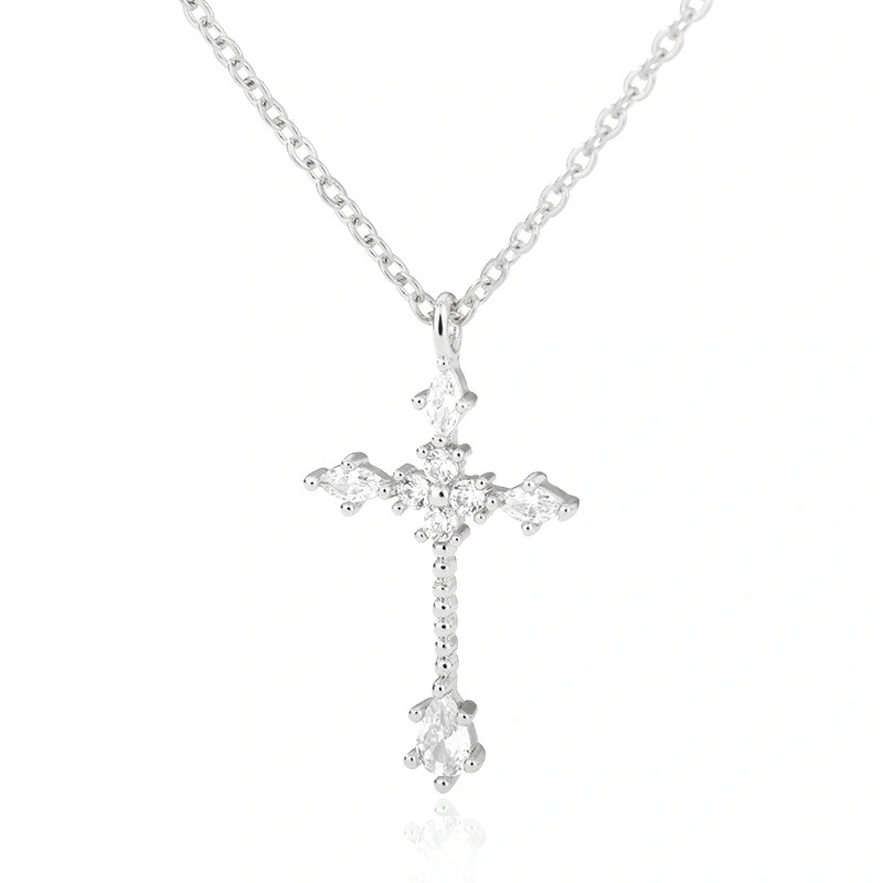 Cross-border Jewelry Copper Cross Inlaid With Zircon