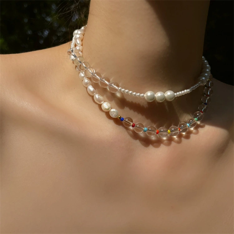 Recommend Cool Transparent Ball Glass Pearl Necklace