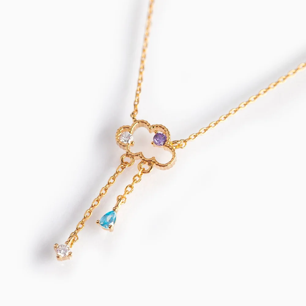 Beach Style Series Colored Zircon Ocean Small Animal Necklace