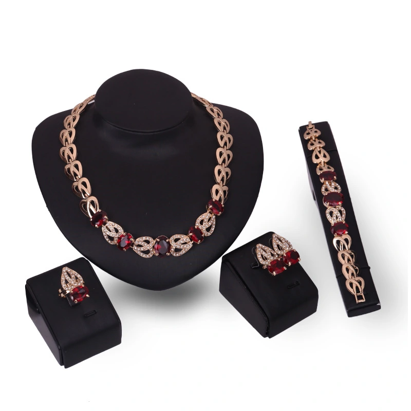 Ladies Party Banquet Set Necklace Earrings Bracelet Ring