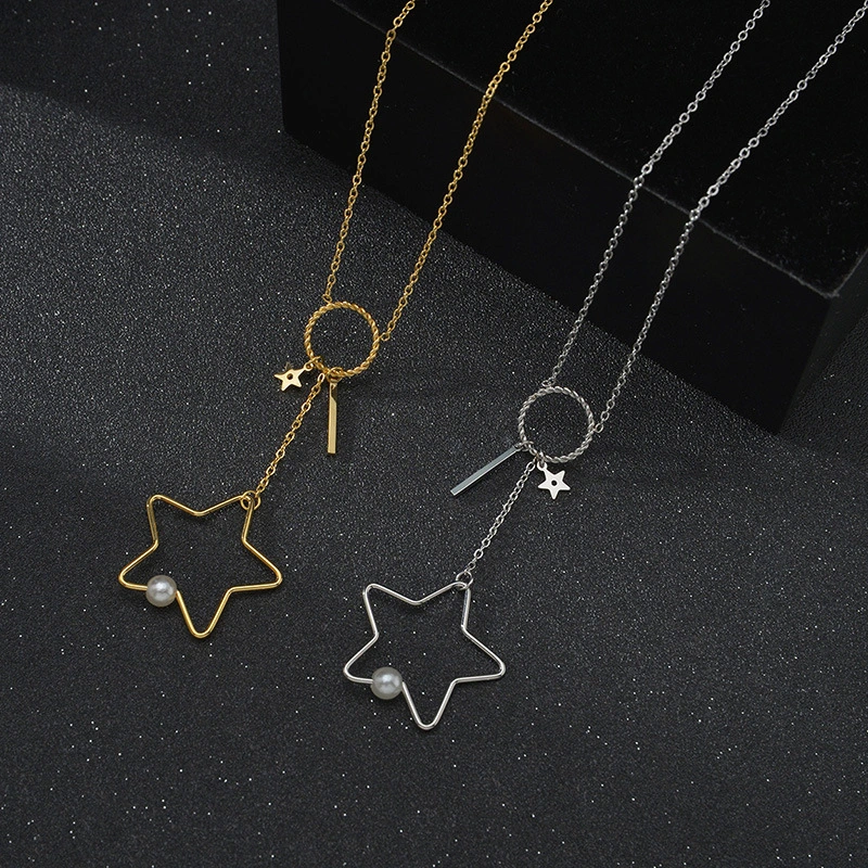 Korean Version Star Pendant OT Buckle Necklace Women