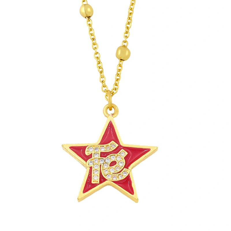 European And American Simple Letters FE Five-pointed Star Necklace Women