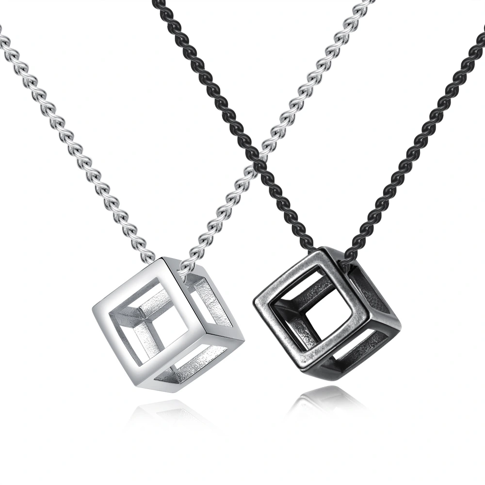 Retro Simple Hollow Pendant Men's And Women's Titanium Steel Necklace