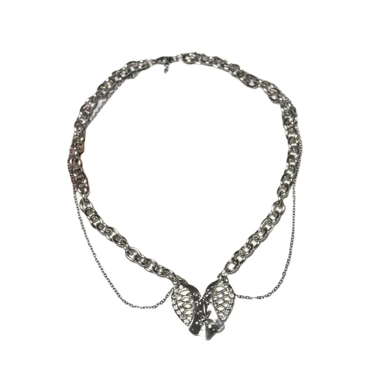 Frosty Wind Band Love Heart Pendant Sweet Cool Wind Necklace