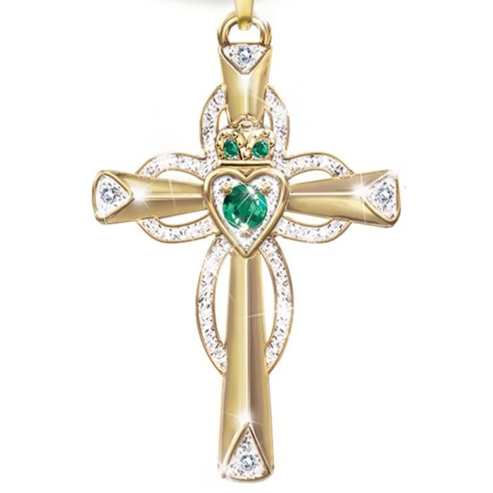 Emerald Cross European And American Religious Style Jewelry