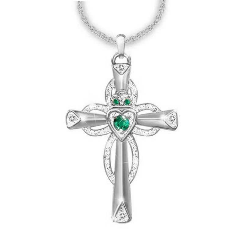 Emerald Cross European And American Religious Style Jewelry