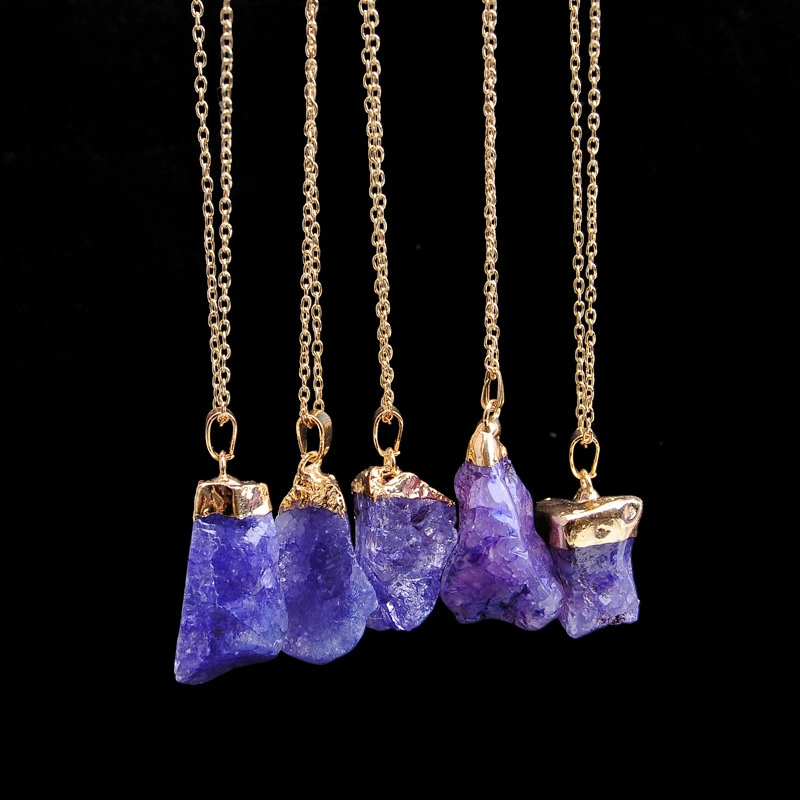 Rough Stone And Phnom Penh Single Ring Necklace