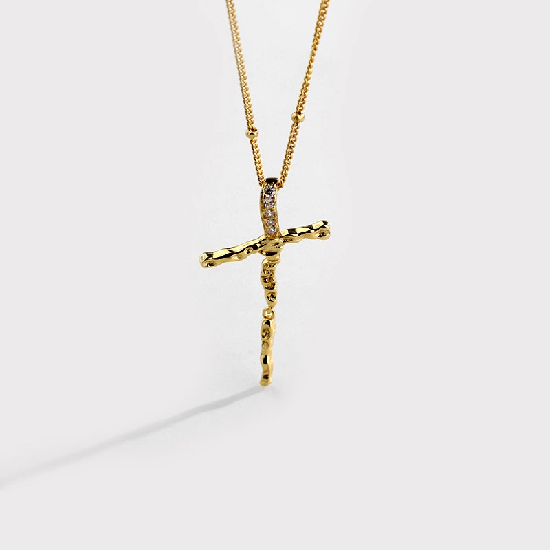 Personalized Cross Clavicle Chain Micro Inlaid Cross Necklace