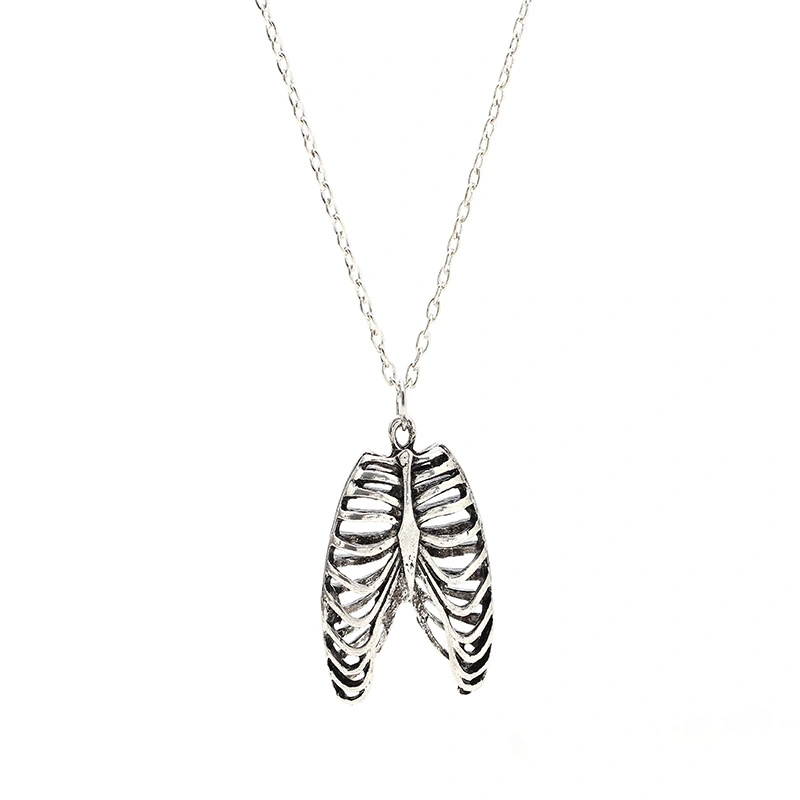 Creative Human Rib Cage Rib Bone Pendant Necklace