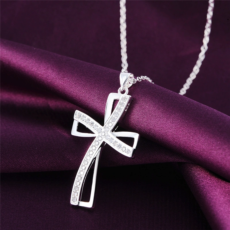 Silver Classic Personality Cross Pendant Necklace