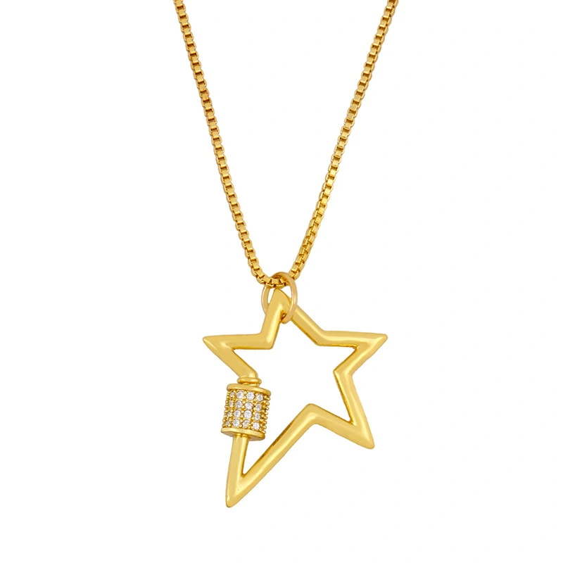 Cat Animal Pendant Necklace, Five-pointed Star Necklace, Clavicle Chain