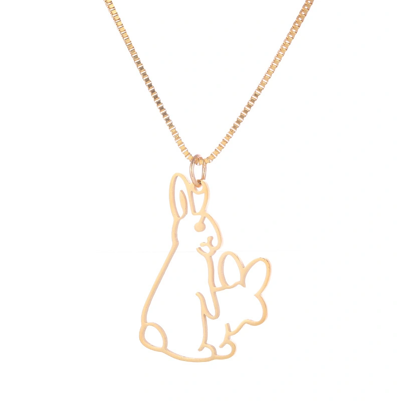 Stainless Steel Jewelry Simple Daily Necklace Hollow Rabbit