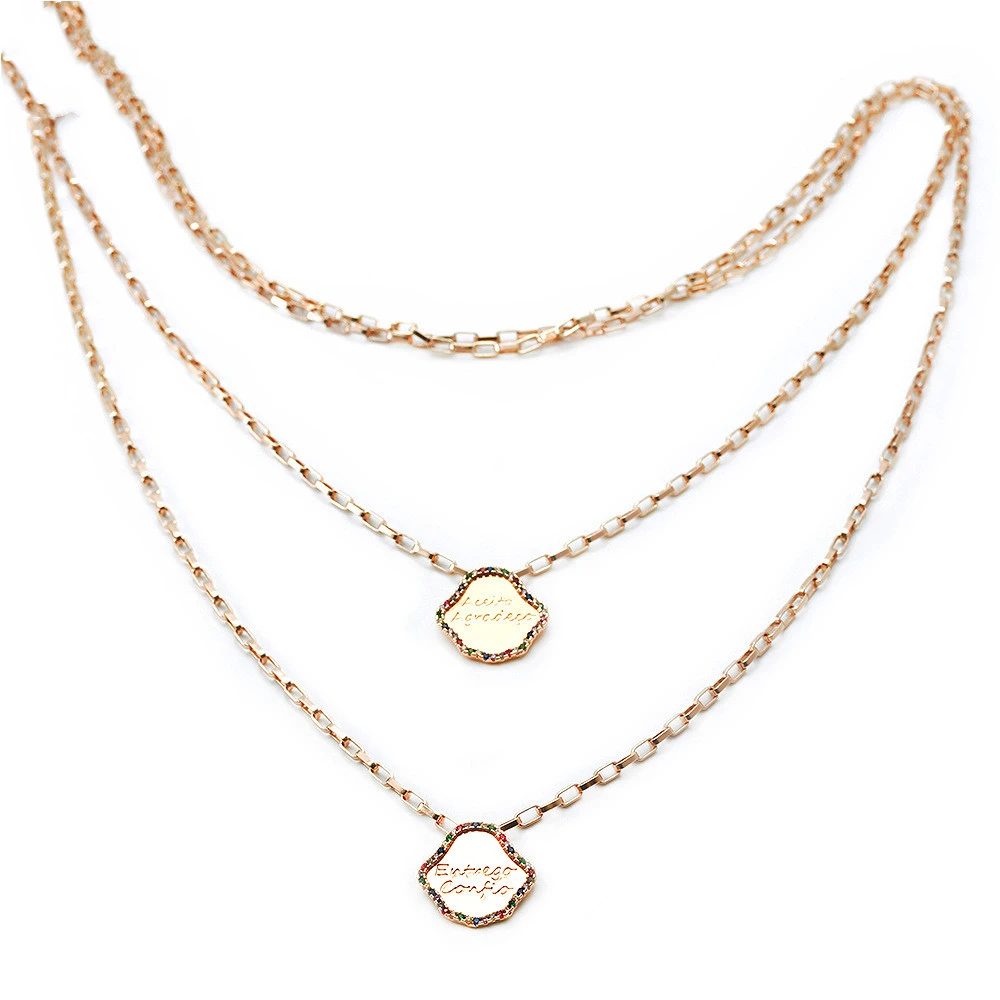 Double-layer Necklace Jewelry Women European And American Fashion Gold-plated Necklace