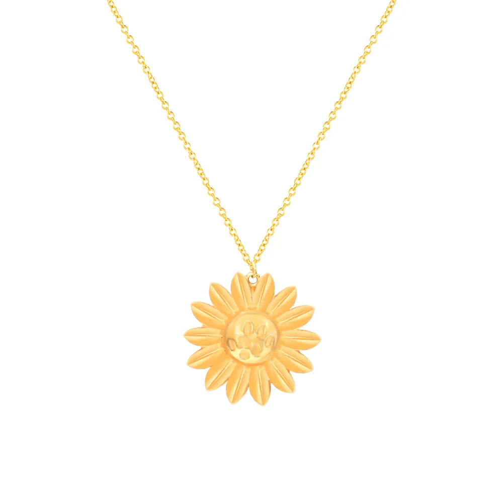 Sunflower Pendant Necklace Women Sunflower Long Necklace