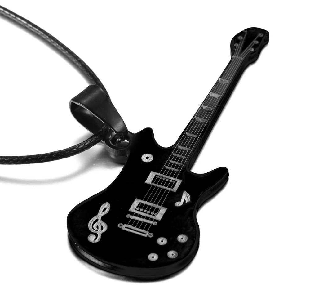 Fashion Creative Simple Stainless Steel Guitar Necklace