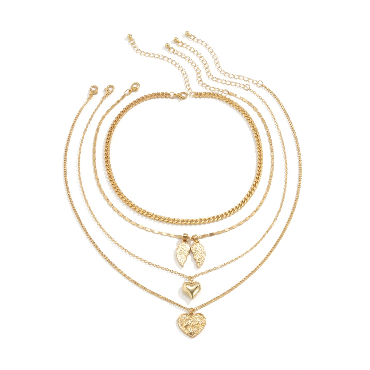 Cross-border Jewelry Letter Heart Pendant Multi-layer Clavicle Necklace